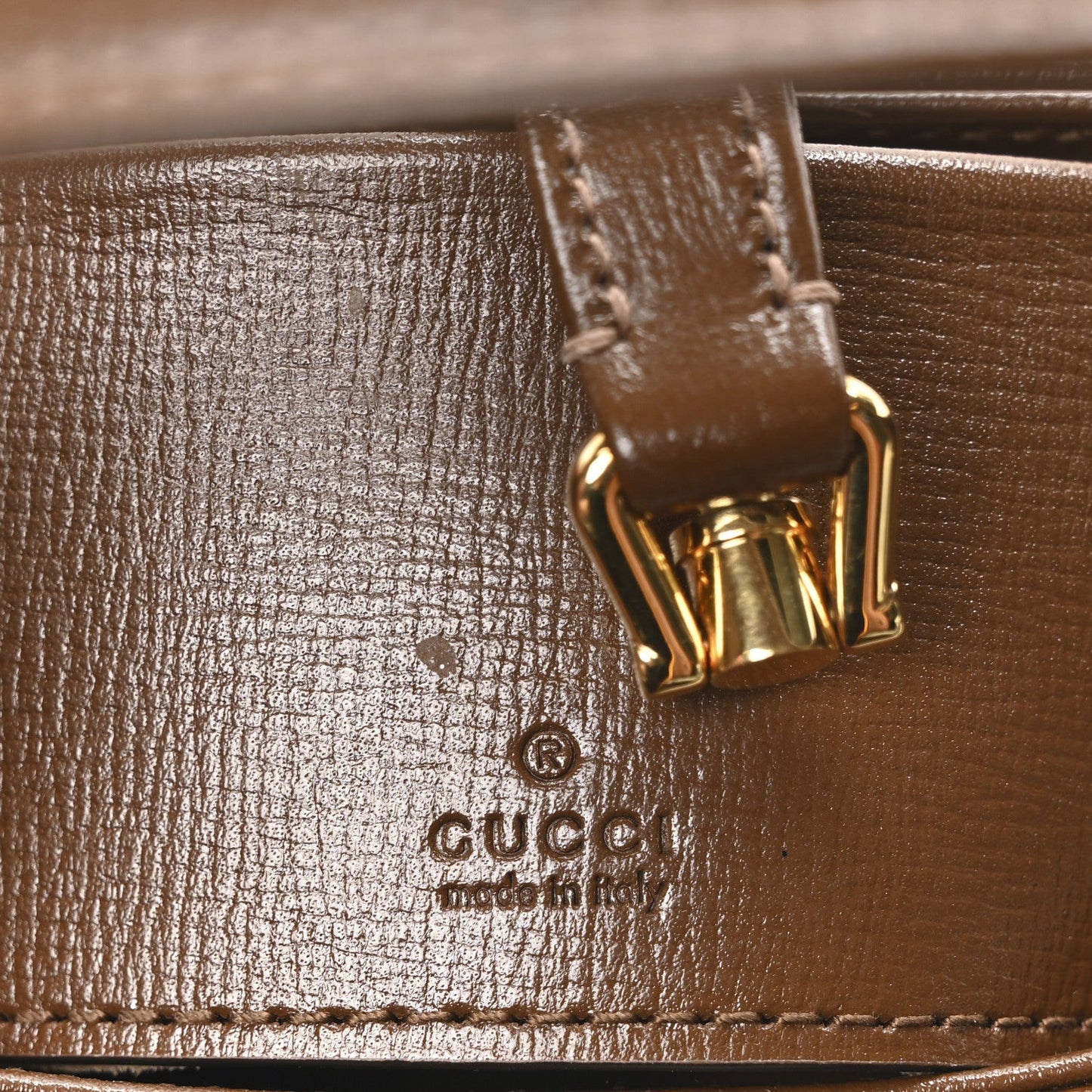GG Supreme Monogram Azalea Calfskin Web Mini Jackie 1961 Hobo Beige Ebony Brown Sugar