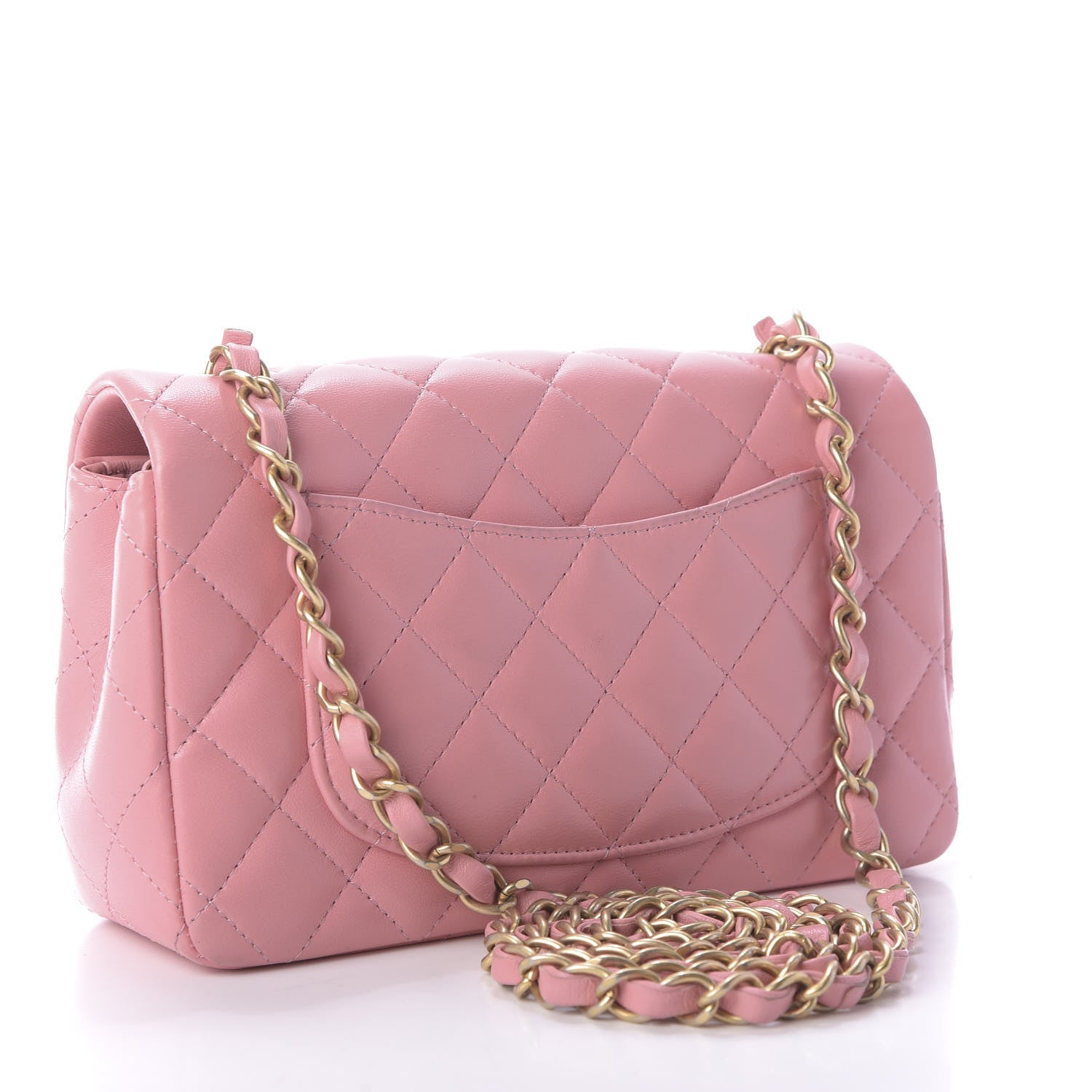 Chanel Lambskin Quilted Mini Rectangular Flap Pink 3 of 11