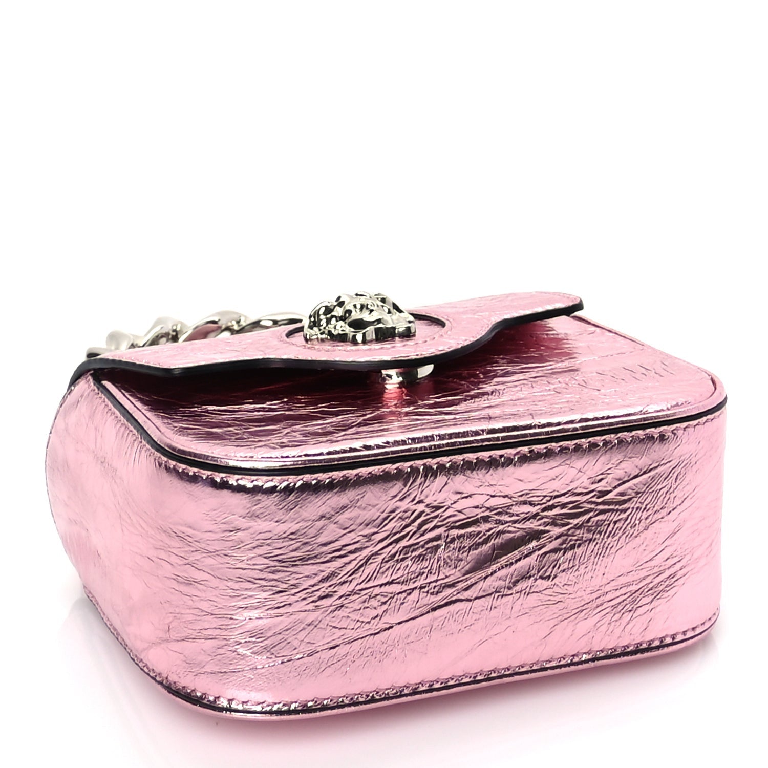 Versace Metallic Crackled Lambskin Mini La Medusa Bag Pink 3 of 8