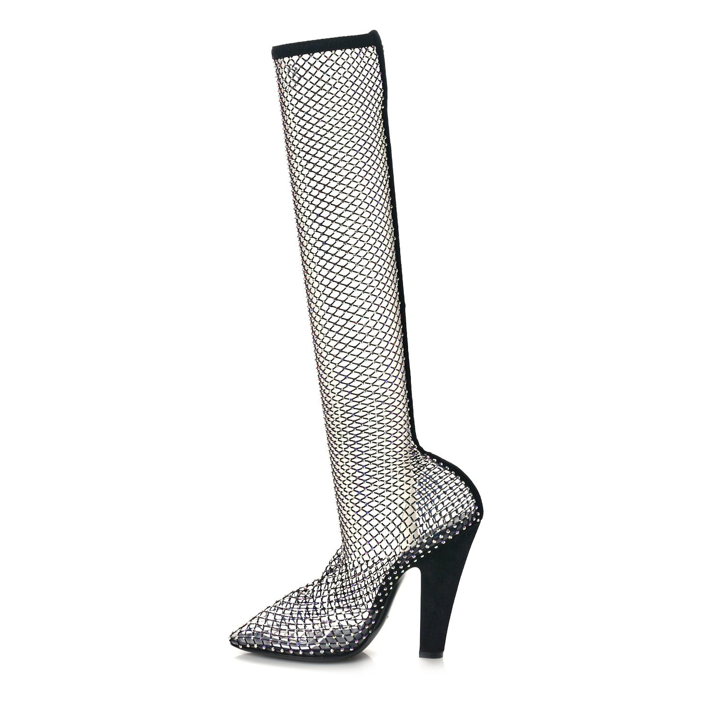 Mesh Crystal Koller 100 Knee High Boots 37 Black