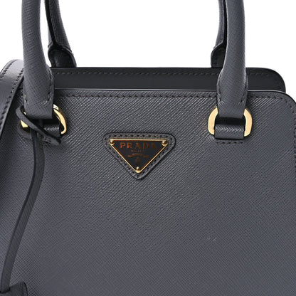 Prada Saffiano Soft Calfskin Mini Zippered Tote Marmo 6 of 8