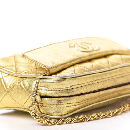 Chanel Metallic Lambskin Quilted Camera Case Gold 8 of 12