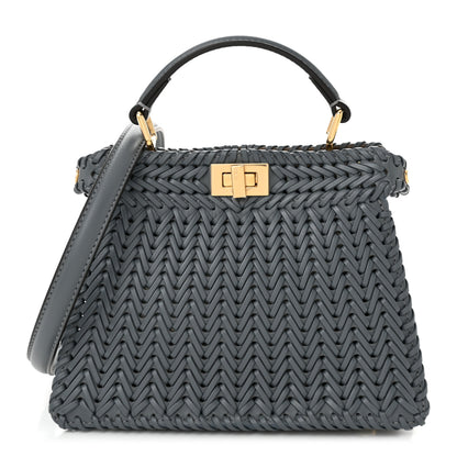 Fendi Vitello King Shiny Nappa Intreccio Petite Peekaboo I SEE U Satchel Tempesta 1 of 9