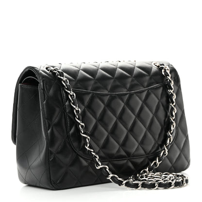 Chanel Lambskin Quilted Jumbo Double Flap Black 3 of 19