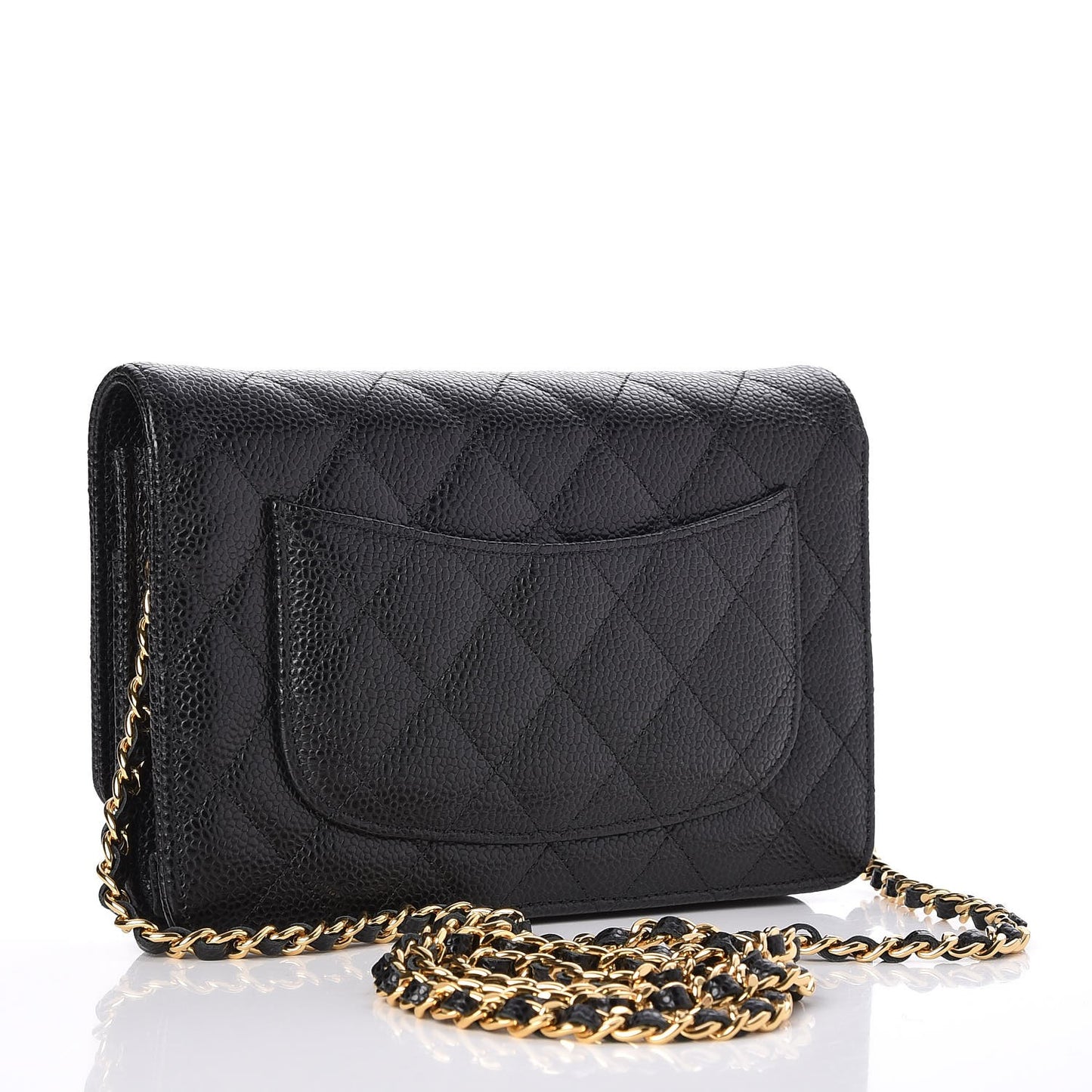 Caviar Quilted Wallet On Chain WOC Black