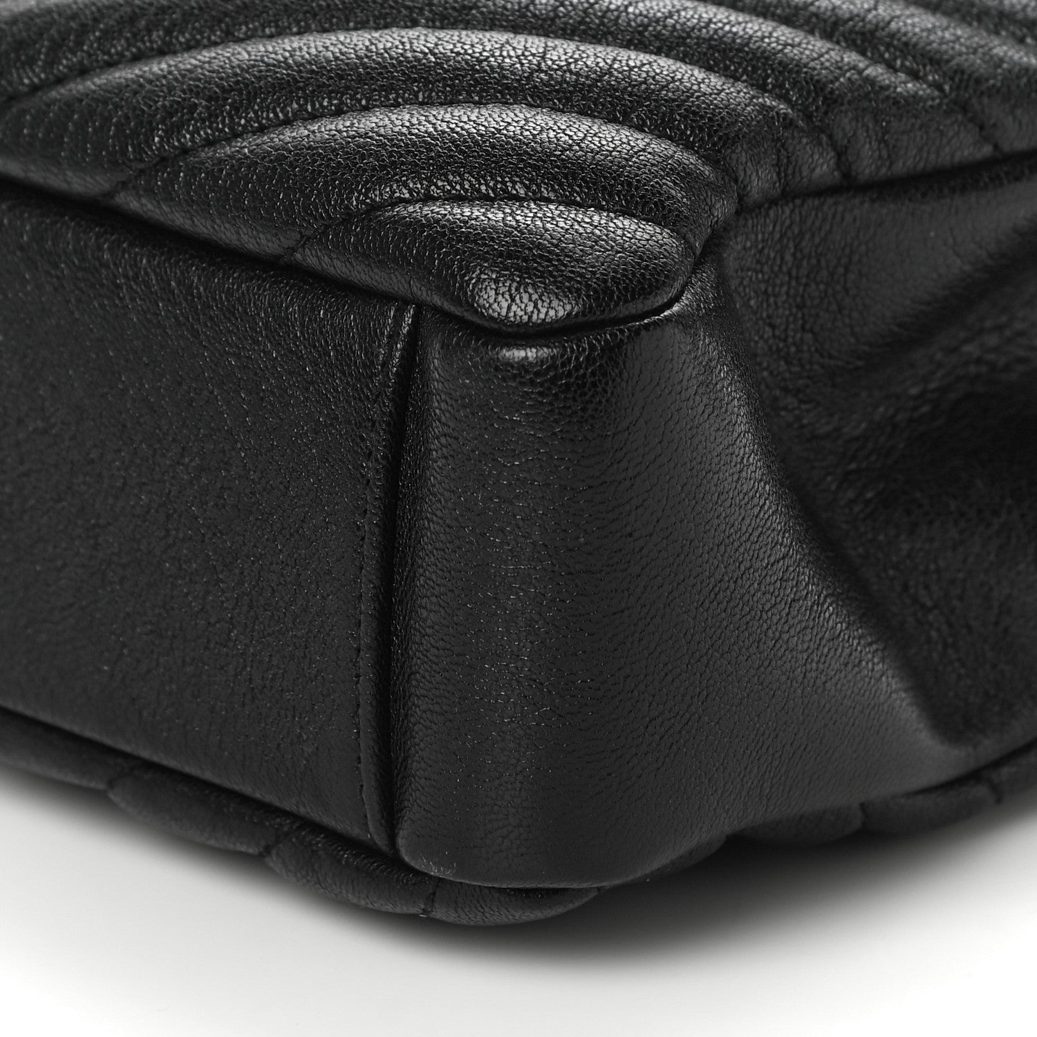 Saint Laurent Sheepskin Matelasse Chevron Monogram Medium College Bag Black 8 of 12