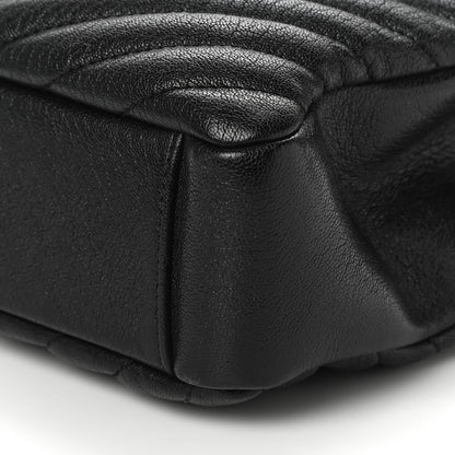 Saint Laurent Sheepskin Matelasse Chevron Monogram Medium College Bag Black 8 of 12