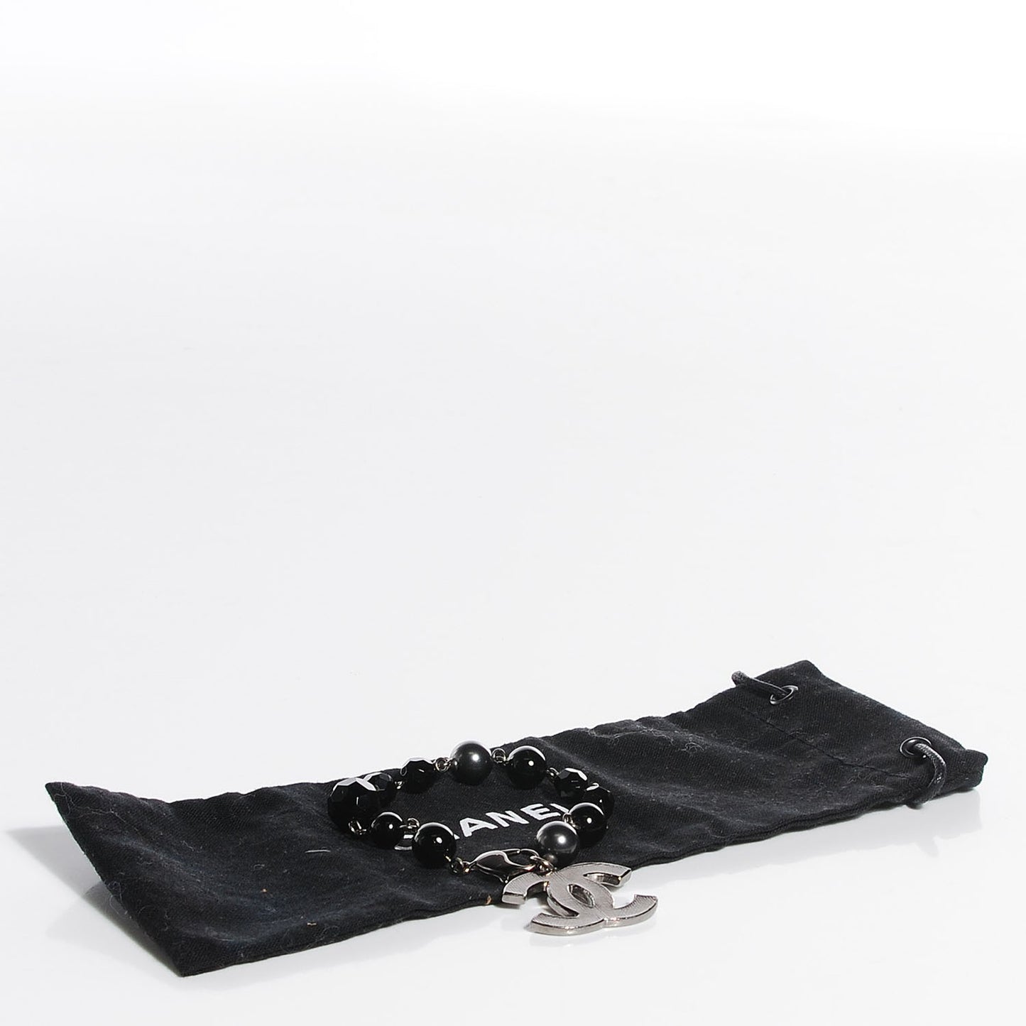 Beaded CC Bracelet Black Ruthenium