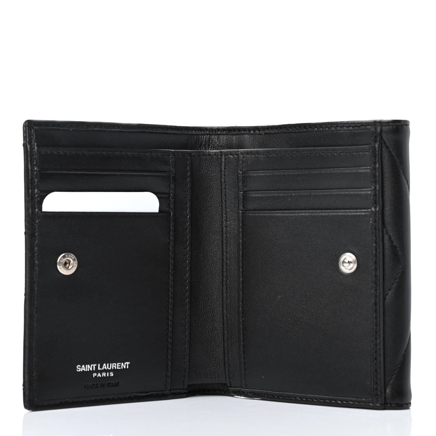 Saint Laurent Lambskin Y Quilted Monogram Compact Loulou Wallet Black 4 of 4