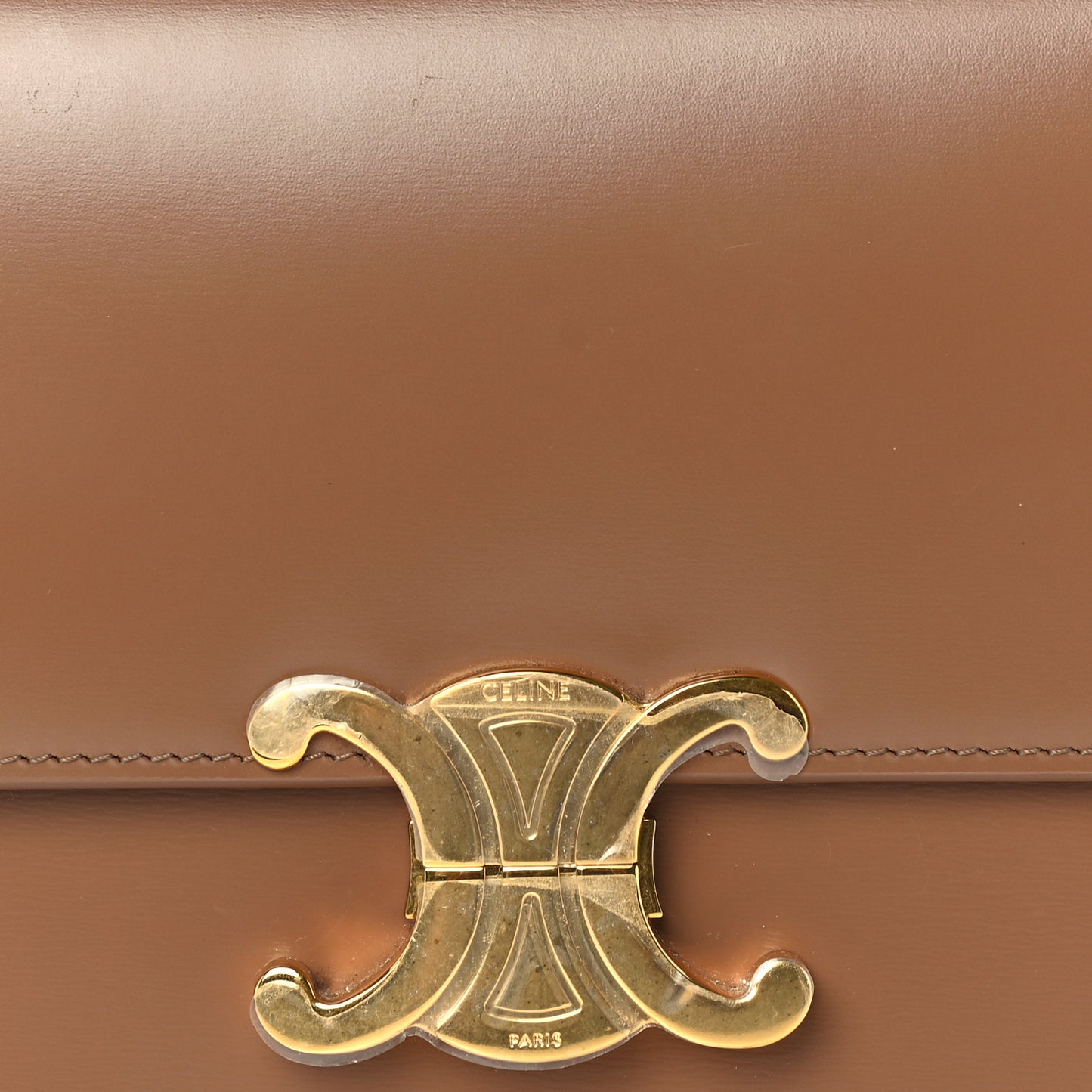 Shiny Calfskin Medium Triomphe  Bronze