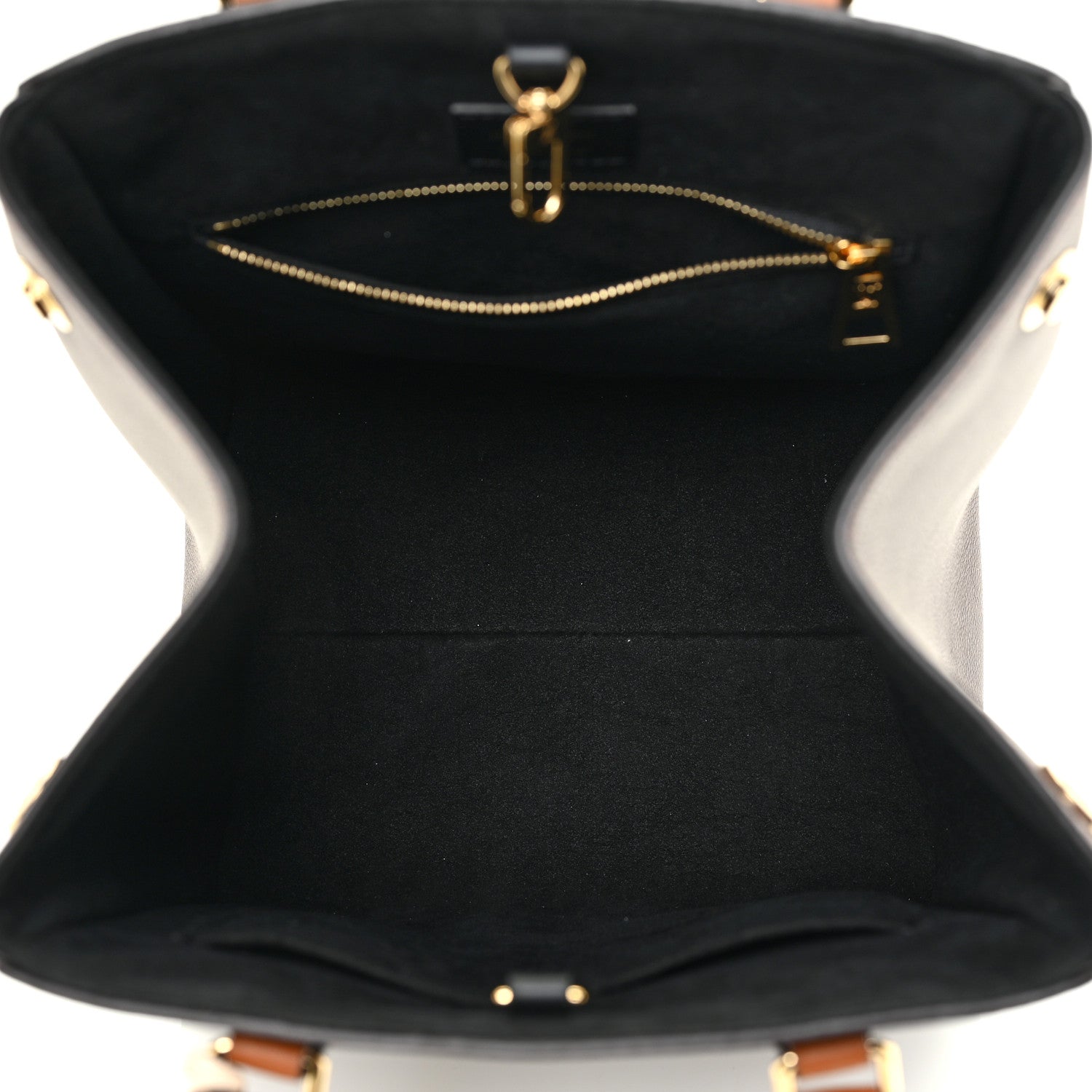 Louis Vuitton Calfskin Monogram Fold Tote MM Black Wine Cream 5 of 10