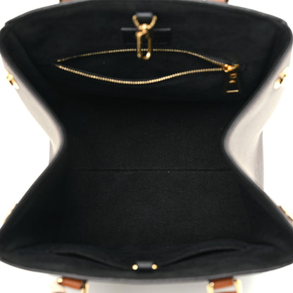 Louis Vuitton Calfskin Monogram Fold Tote MM Black Wine Cream 5 of 10