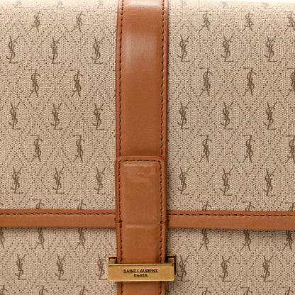 Saint Laurent Canvas All-Over Monogram Small Le Monogramme Satchel Beige Kaki Brown Gold 10 of 11