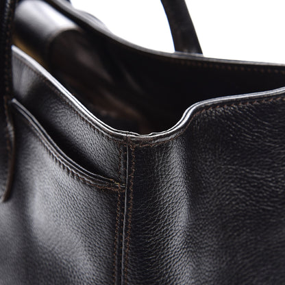 Chanel Calfskin Cerf Executive Shopper Tote Dark Brown 10 of 18