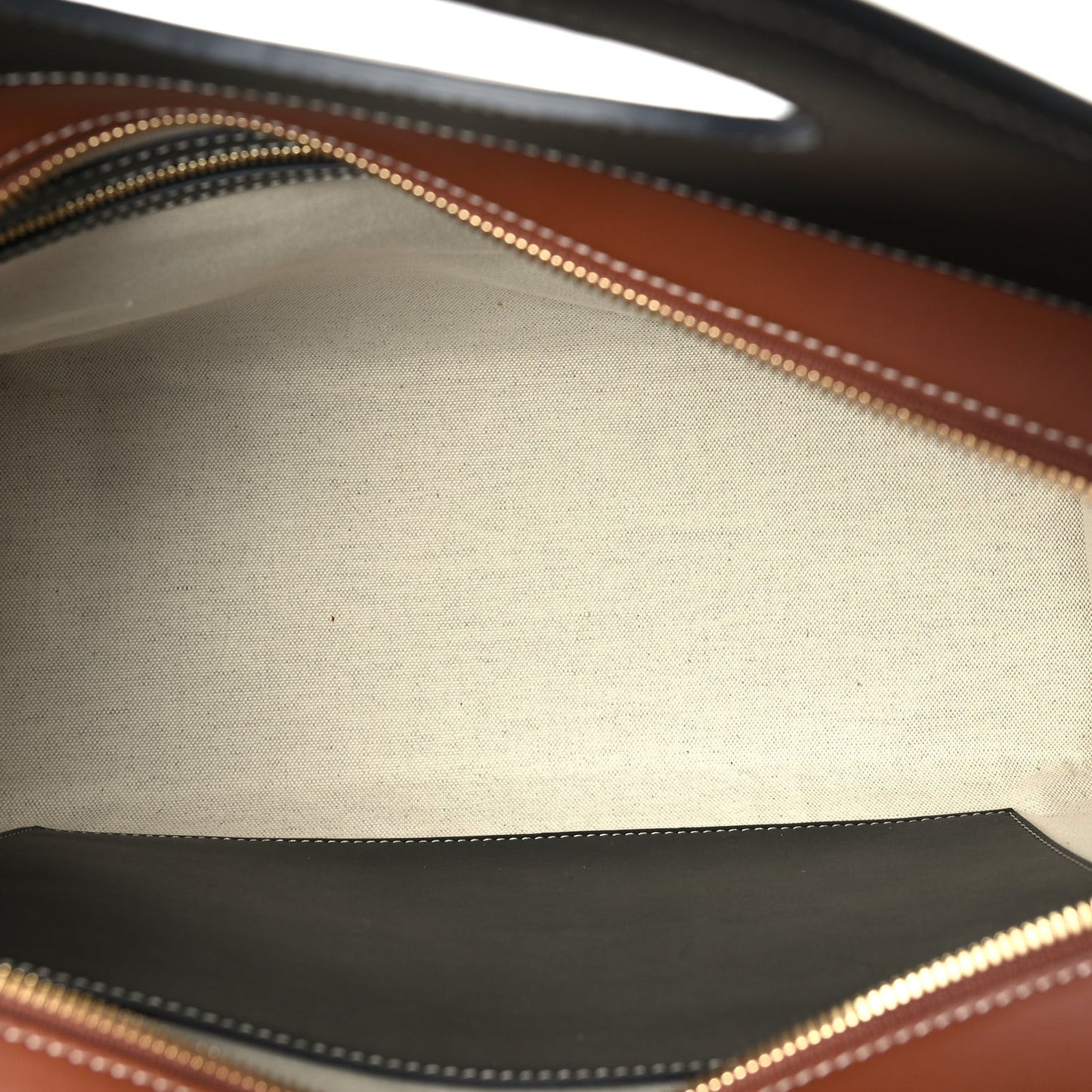 Canvas Smooth Calfskin Two Tone Small Pocket Bag  Black