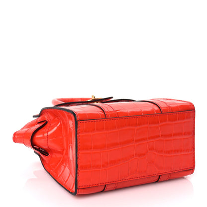 Mulberry Crocodile Embossed Micro Zipped Bayswater Hibiscus Red 3 of 8