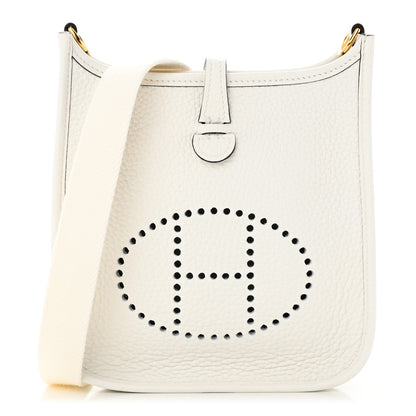 Hermes Taurillon Clemence Amazone Evelyne TPM New White 1 of 11