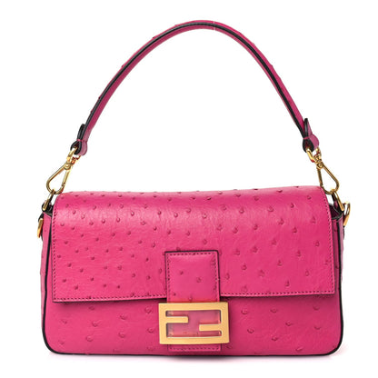 Fendi Ostrich Baguette Ciclamino Pilar 1 of 8