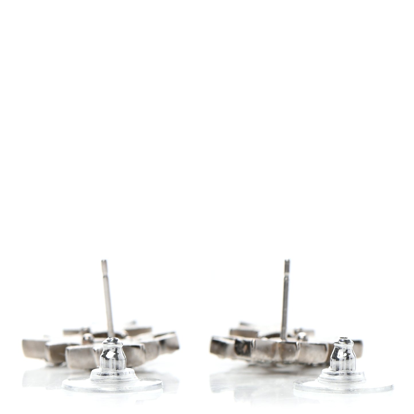 Crystal CC Star Earrings Silver