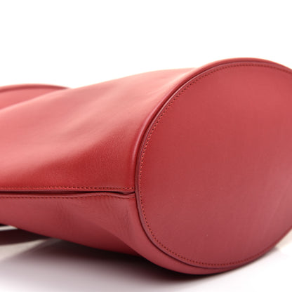 Celine Smooth Calfskin Clasp Bucket Bag Red 6 of 9