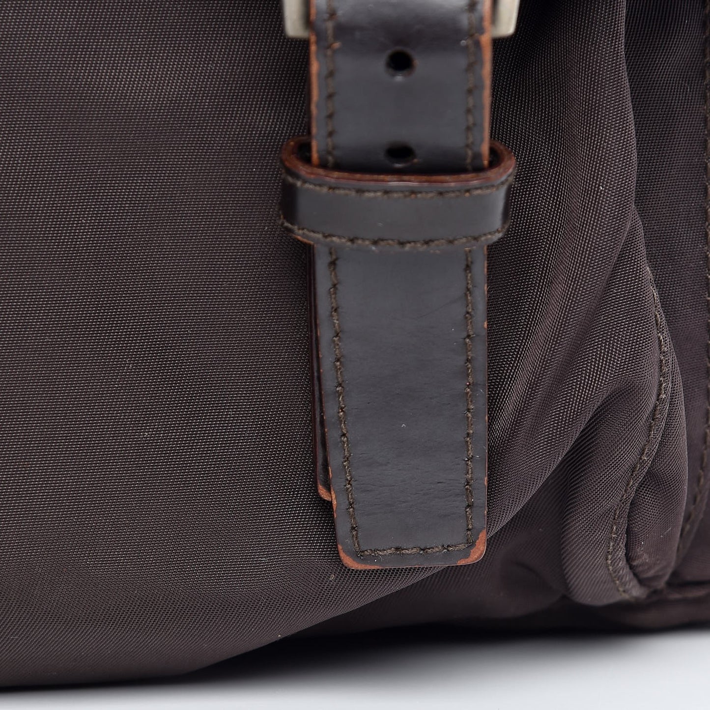 Tessuto Nylon Messenger Bag Brown
