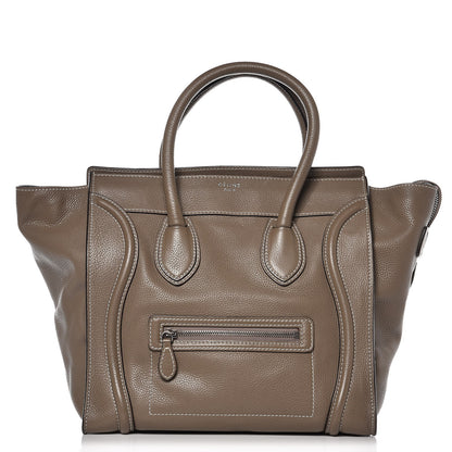 Celine Drummed Calfskin Mini Luggage Souris 1 of 8
