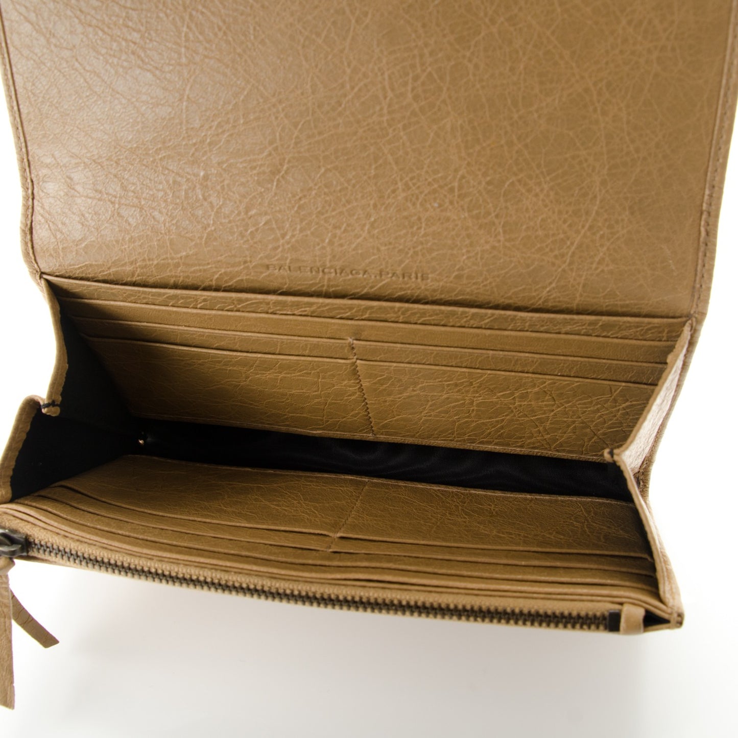 Agneau Classic Hardware Money Wallet Beige Nougatine