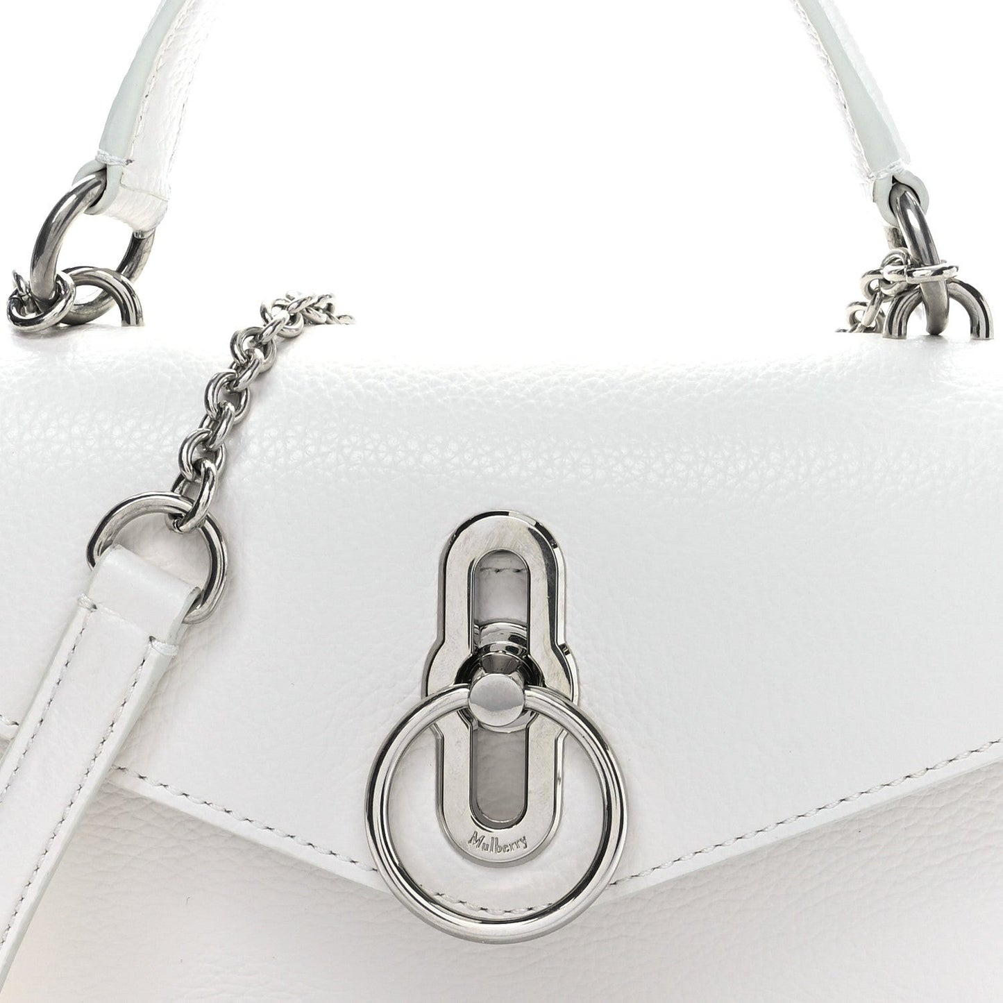 MULBERRY Small Classic Grain Amberley Top Handle Crossbody White