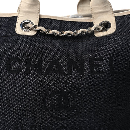 Chanel Woven Straw Raffia Medium Deauville Tote Black White 6 of 8