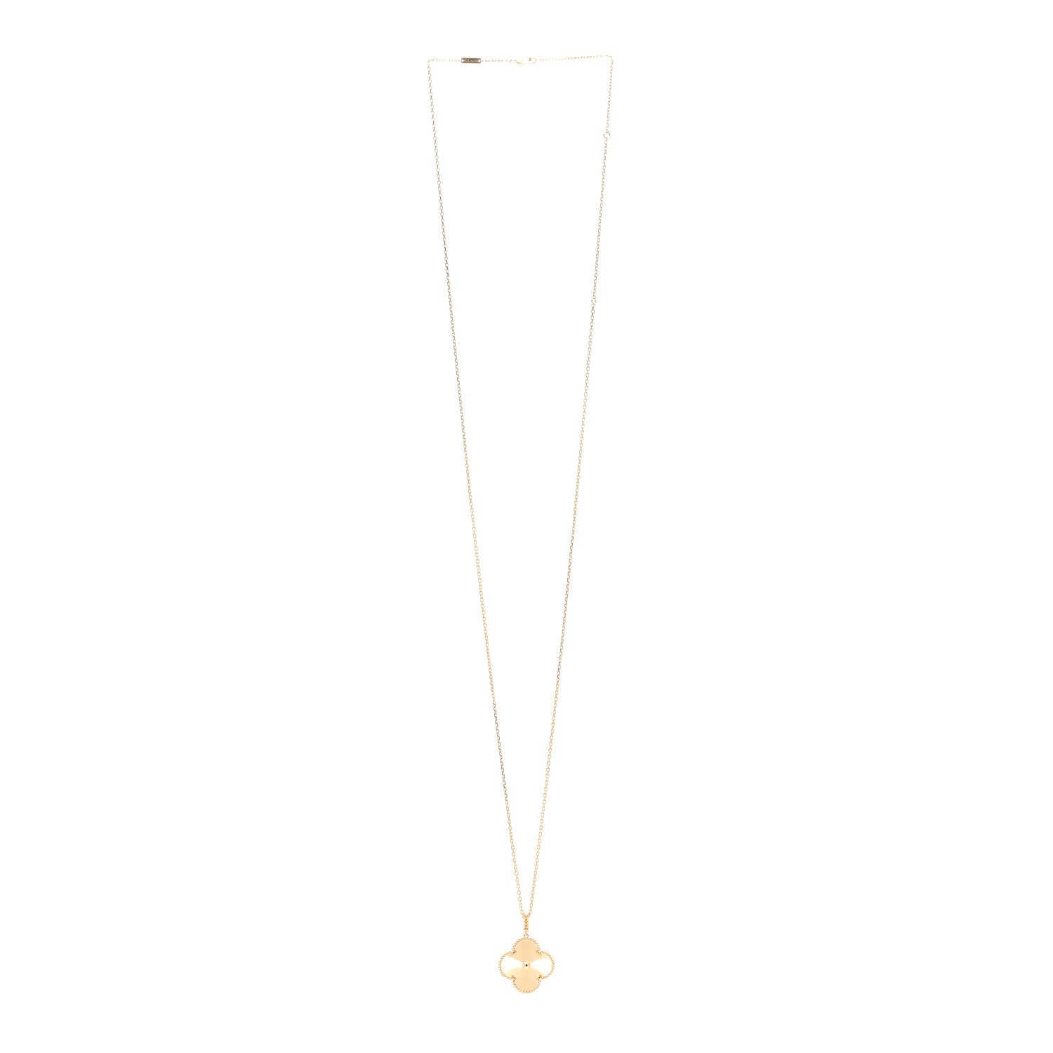 Van Cleef & Arpels 18K Yellow Gold Guilloche Magic Alhambra Long Necklace 3 of 6