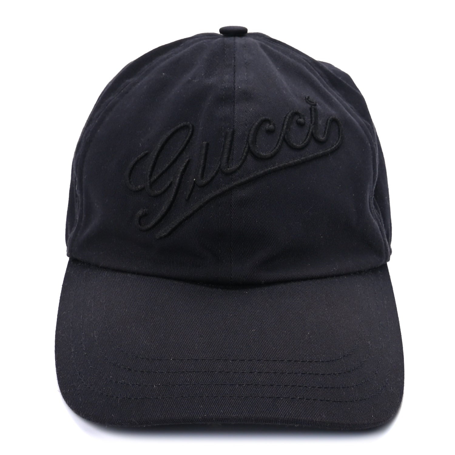 Gucci Cotton Logo Script Baseball Hat M Navy 3 of 14