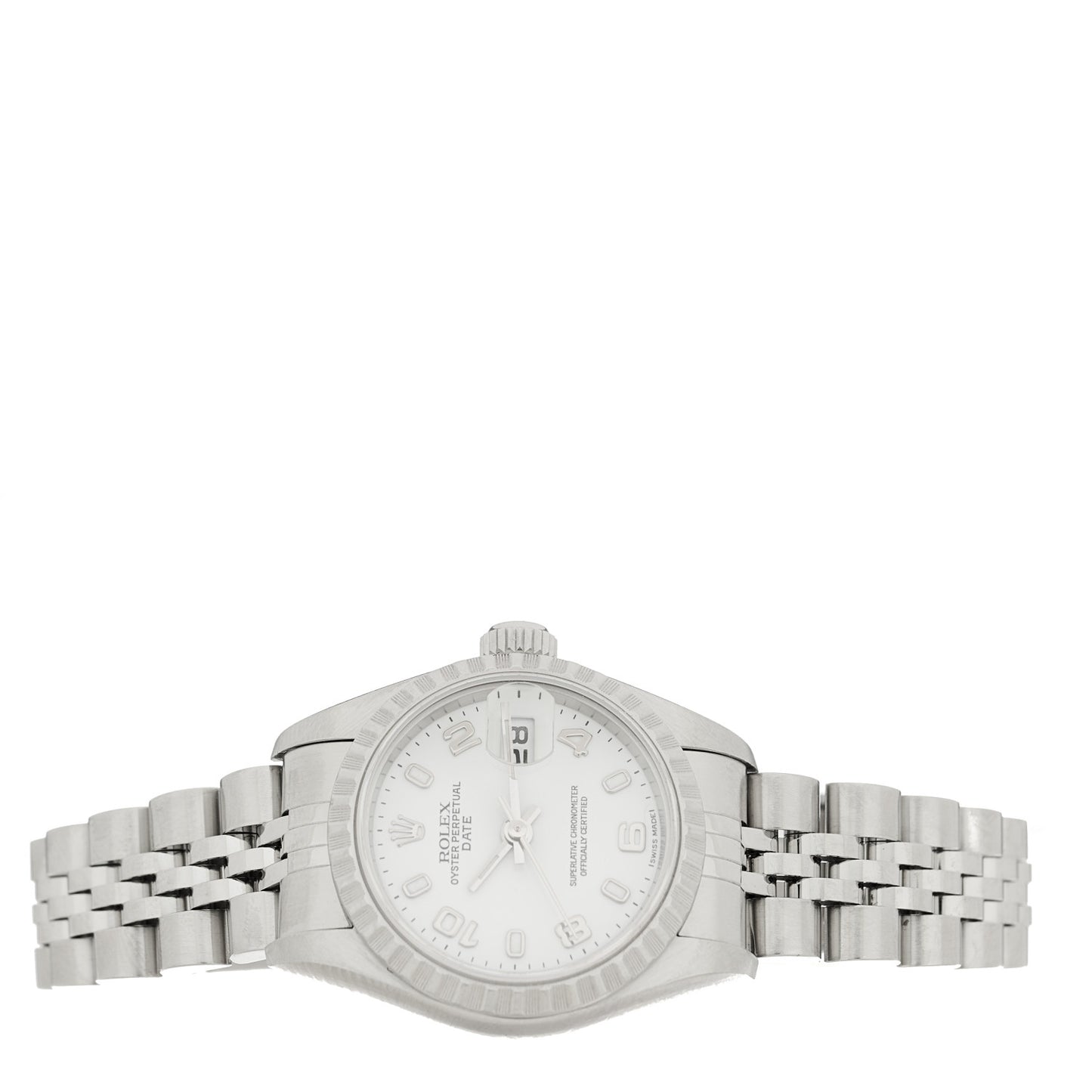 Stainless Steel 26mm Oyster Perpetual Date Watch White 79240