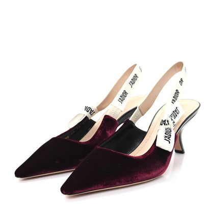 Christian Dior Velvet Ribbon J'Adior Slingback 65mm Pumps 39 Deep Amaranth 4 of 7