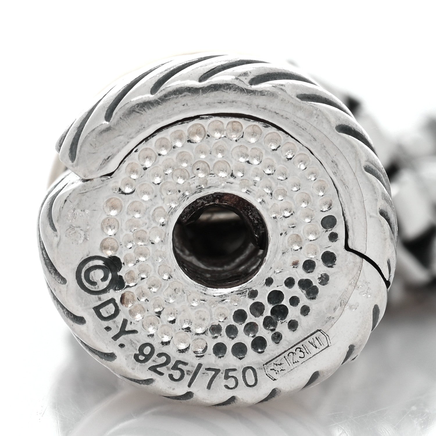 David Yurman Sterling Silver 18K Yellow Gold Freshwater Cultured Pearl Blue Topaz Multi Strand Necklace 5 of 5