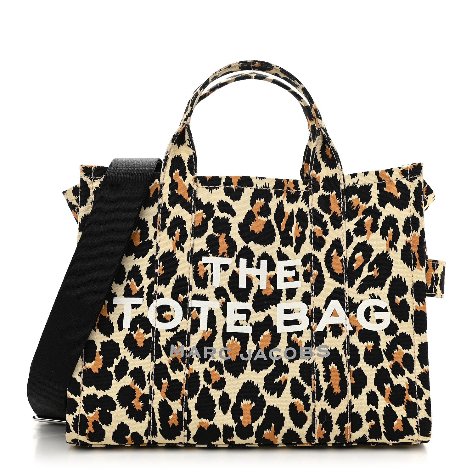 Marc Jacobs Cotton Canvas Leopard Print Medium The Traveler Tote Bag 1 of 9