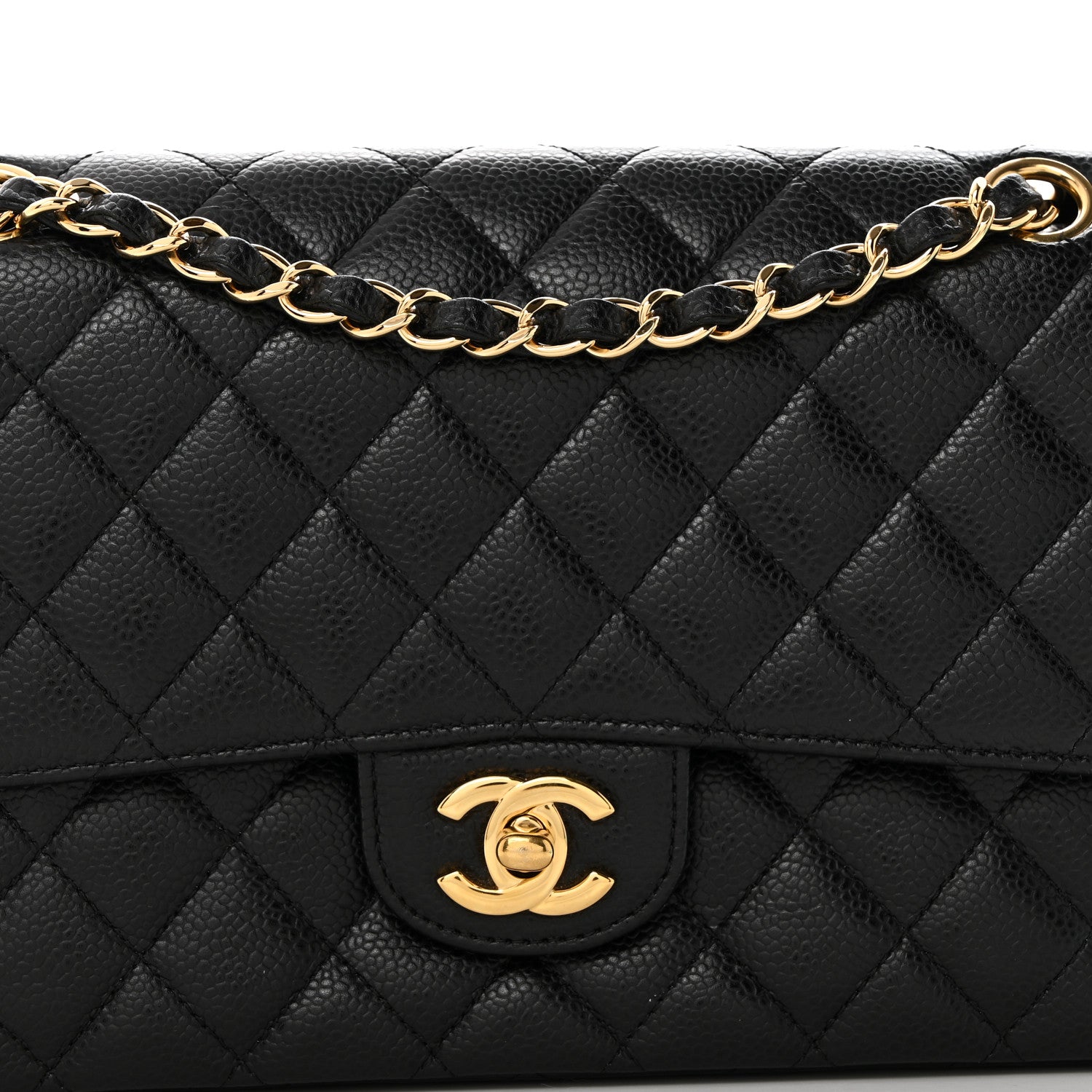 Chanel Caviar Quilted Medium Double Flap Black 8 of 10