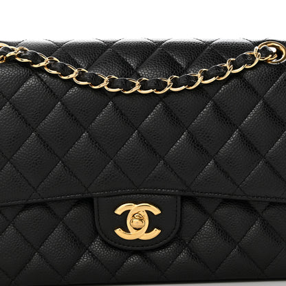 Chanel Caviar Quilted Medium Double Flap Black 8 of 10