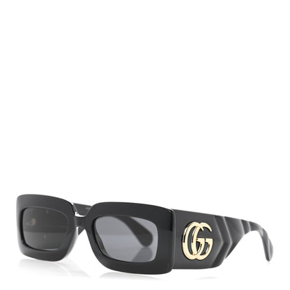 Gucci Oversized Rectangular Acetate Frame GG Marmont Logo Sunglasses GG0811S Black 1 of 7