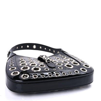 Gucci Patent Ha Ha Ha Jackie 1961 Eyelet Hobo Black 3 of 8