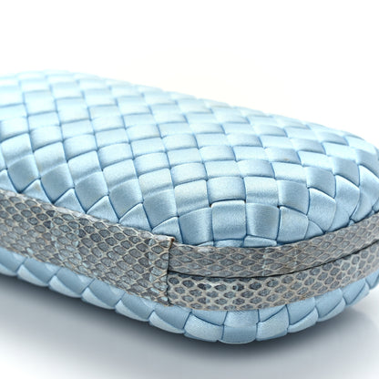 Bottega Veneta Satin Intreccio Impero Ayers Knot Clutch Ciel 9 of 10