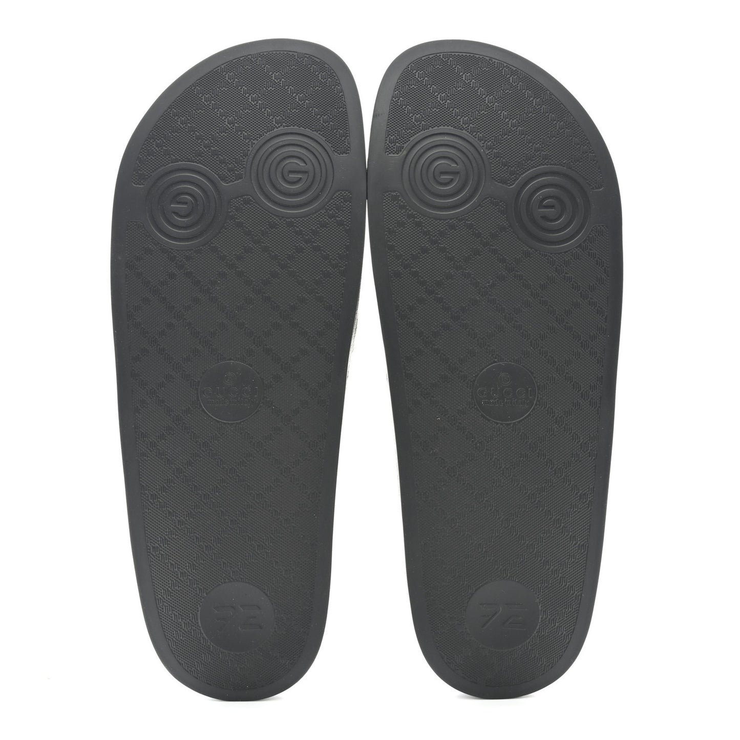 GG Supreme Monogram Mens Slide Sandals 12 Grey Black
