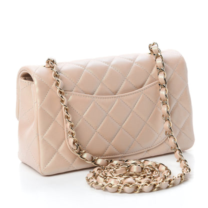 Chanel Iridescent Calfskin Quilted Mini Rectangular Flap Beige 3 of 10