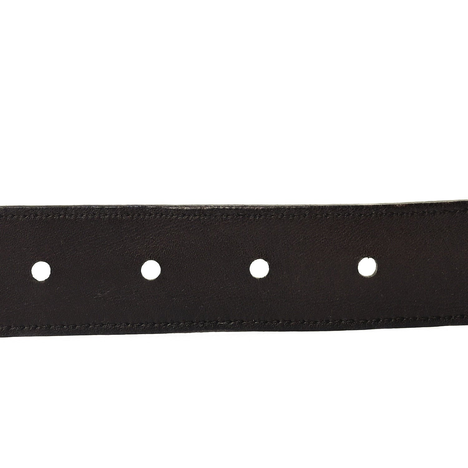 Saint Laurent Smooth Calfskin Monogram Cassandre Square Buckle Belt 105 42  Oak Brown 4 of 5