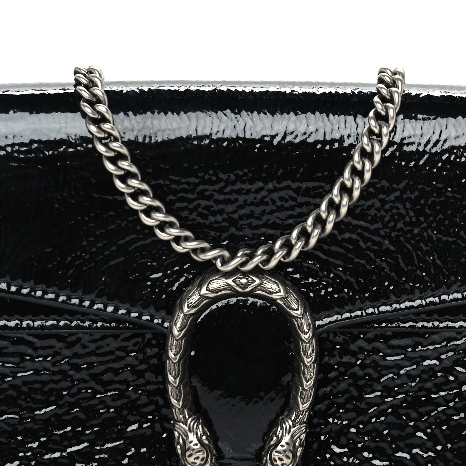 Gucci Crinkled Patent Mini Dionysus Shoulder Bag Black 6 of 8