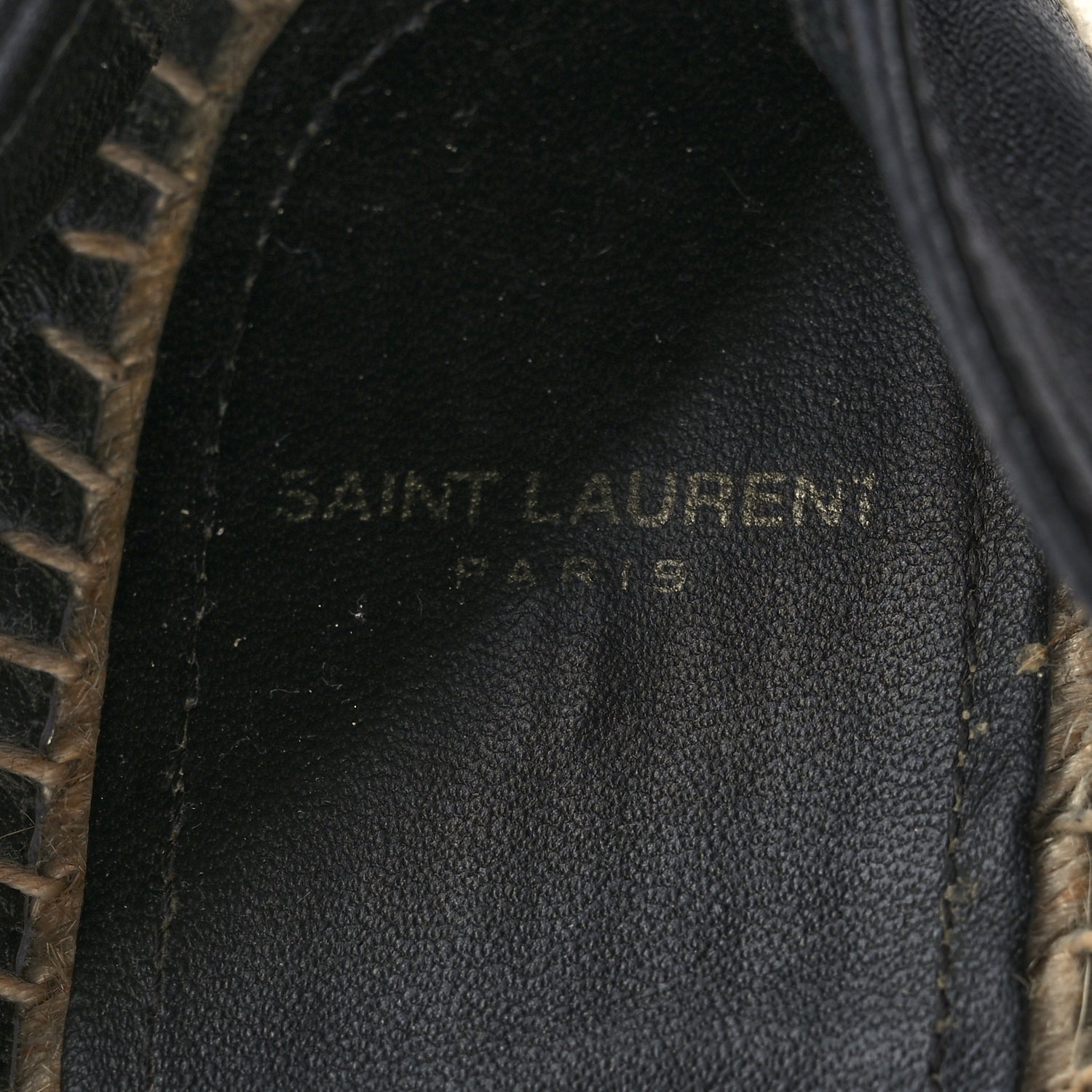 Saint Laurent Lambskin Monogram Espadrilles 38 Black 9 of 10