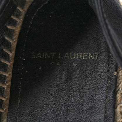 Saint Laurent Lambskin Monogram Espadrilles 38 Black 9 of 10