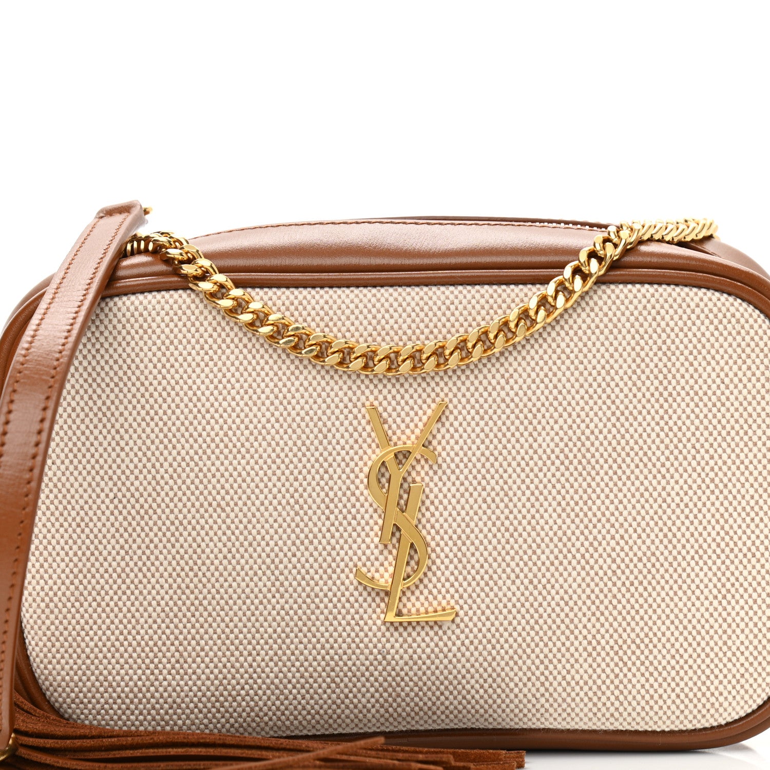 Saint Laurent Cotton Monogram Mini Lou Camera Bag Beige Brick 8 of 10