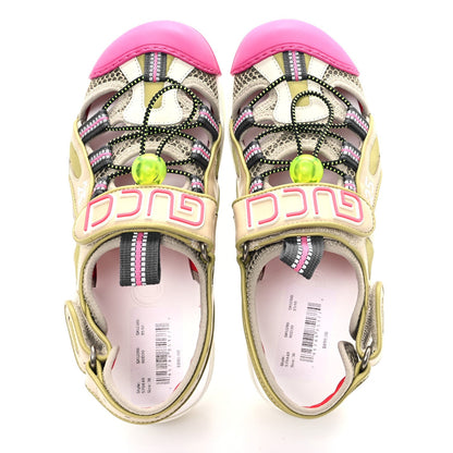 Gucci Mesh Fabric Tinsel Sport Sandals 36 Loess Sand Box Pink 2 of 7