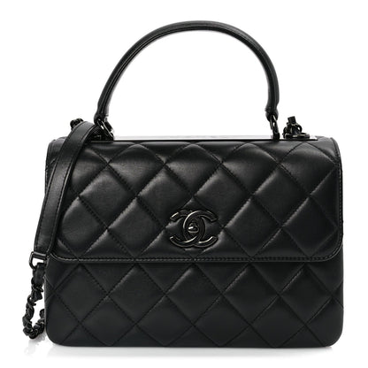 Chanel Lambskin Quilted Small Trendy CC Dual Handle Flap Bag So Black 1 of 9
