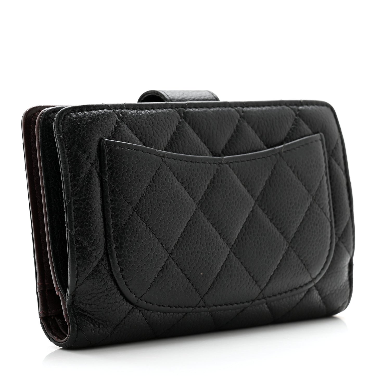 Caviar Quilted CC French Wallet Black